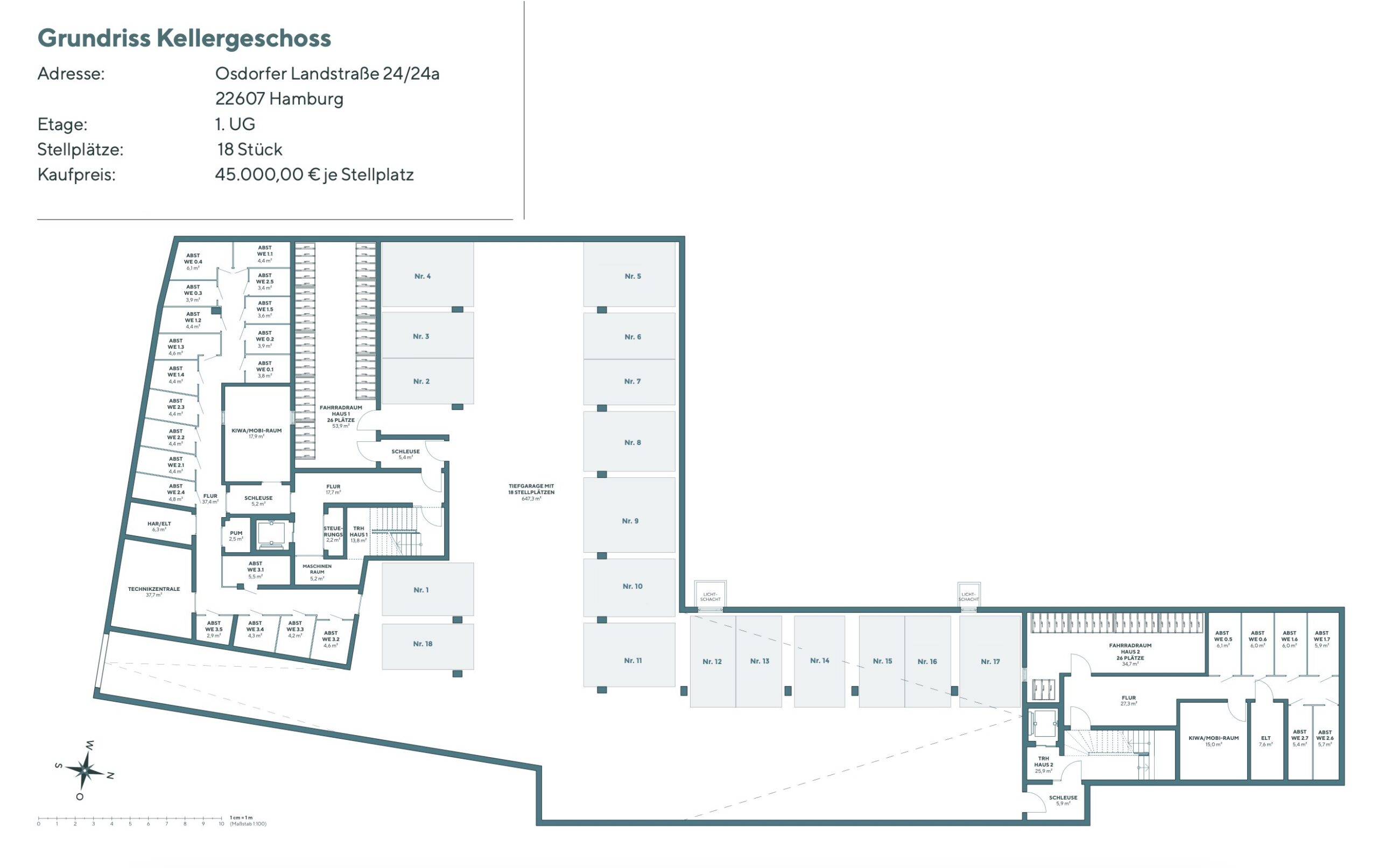 Grundriss Tiefgarage